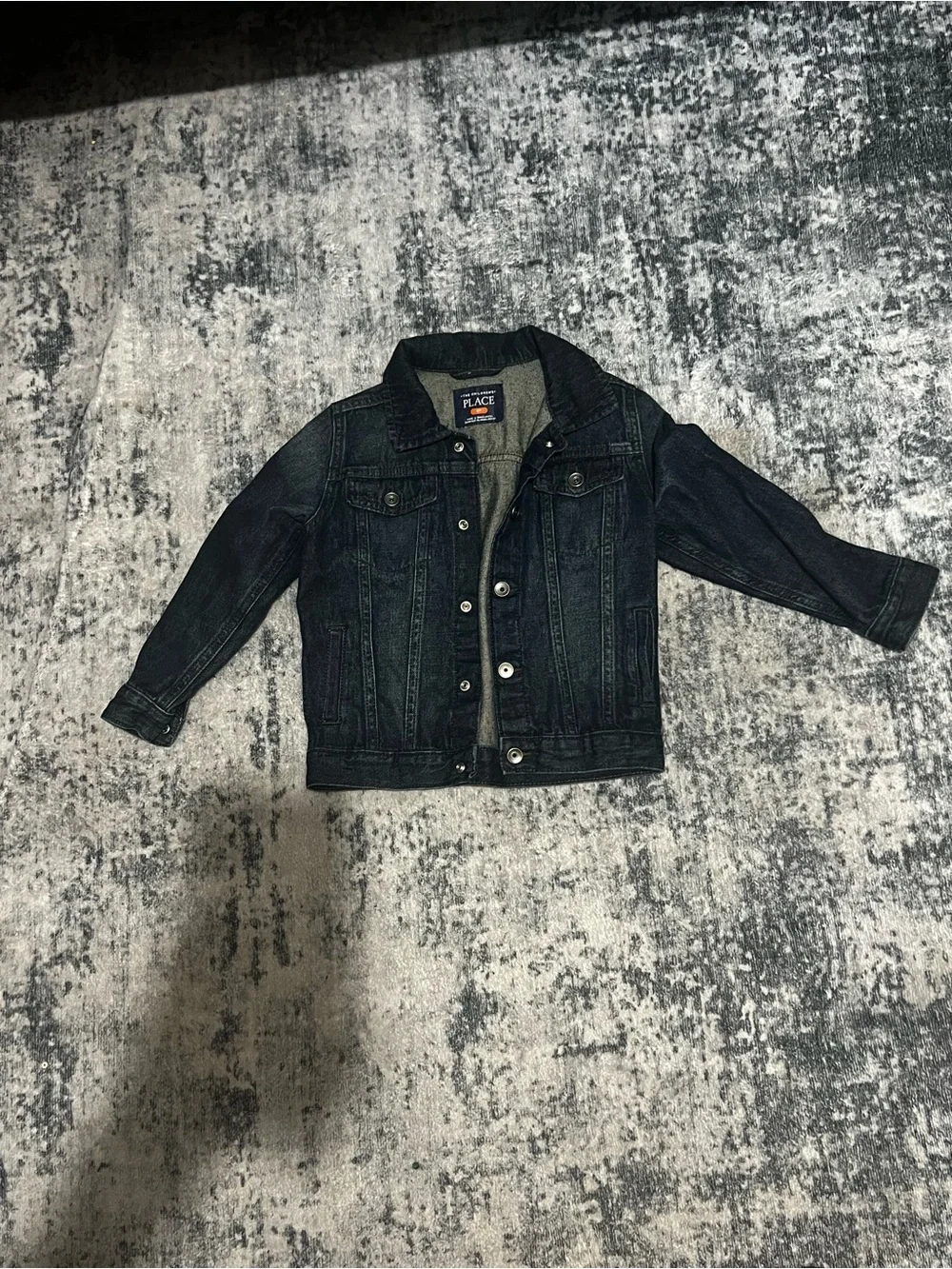 The Children's Place Dark Blue Denim Jacket with Button Front